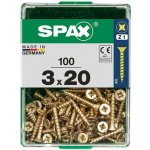Spax Uni vrut zápust.hlava PZ/Z1, S-CUT plný závit, Yellox, 3 x 20 mm, 100 ks – Hledejceny.cz
