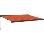 vidaXL Zatahovací markýza oranžová a hnědá 4,5 x 3 m textil a hliník – Zbozi.Blesk.cz