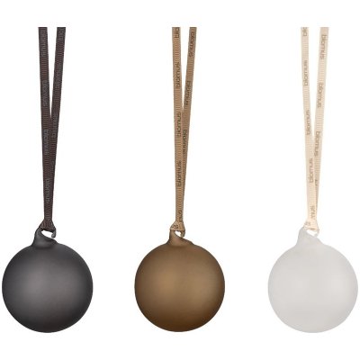 Blomus Blomus Skleněné ozdoby Blomus JUHLA P.5cm SET 6ks šedá hnědá bílá – Hledejceny.cz
