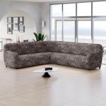 GA.I.CO bielastický potah na rohovou sedačku Marmo hnědý 350 - 530 cm – Sleviste.cz