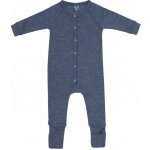 Rostoucí merino pyžamo dětské overal modré denim melange Smallstuff – Sleviste.cz