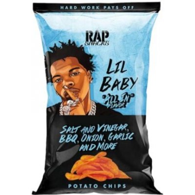 Rap Snacks Lil Baby chipsy s příchutí octa BBQ cibule, česneku a dalších příchutí 71 g – Zboží Dáma