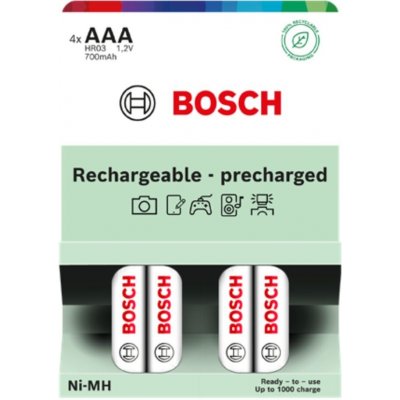 BOSCH Rechargeable-precharged AAA 700 mAh HR03B4P700-00 4ks – Zboží Živě