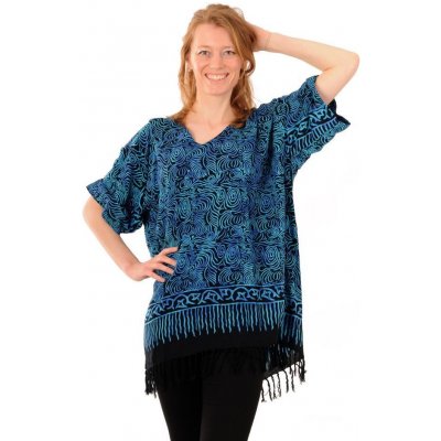 BOB halenka batikovaná Véčko Tajfun černo-tyrkysová – Sleviste.cz