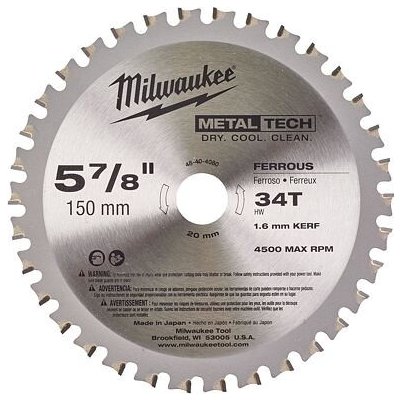 Milwaukee pilový kotouč 150x20x1,6mm 34Z 48404080 – Zboží Mobilmania