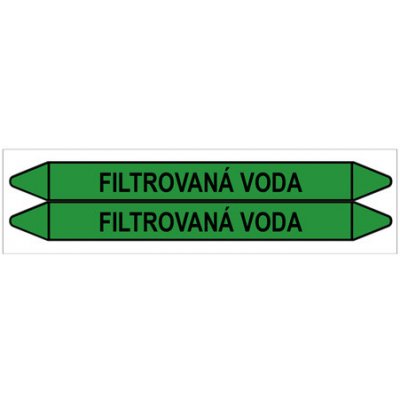 Značení potrubí, filtrovaná voda,2 ks, 450 × 52 mm – Sleviste.cz