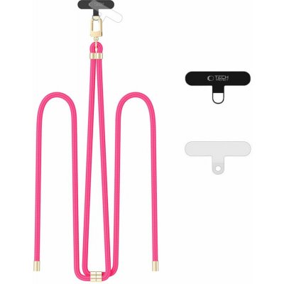 Tech-Protect C7S CrossBody – popruh, šnůrka na telefon s 2x vložkou pod kryt, růžová – Zboží Živě