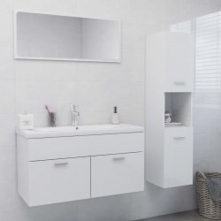 Nábytek XL Koupelnová sestava bílá s vysokým leskem kompozitní dřevo