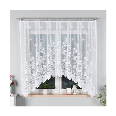 Dekorační oblouková krátká záclona na žabky LUDWIKA bílá 310x160 cm MyBestHome – Hledejceny.cz