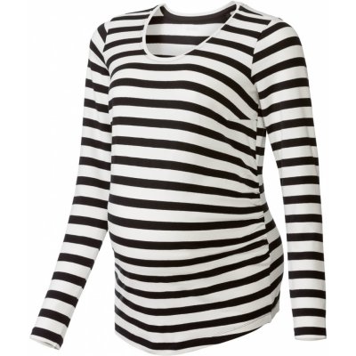 Esmara dámské těhotenské triko s dlouhými rukávy pruhy černá bílá – Zboží Mobilmania
