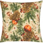 Bellatex Polštář Vánoce Šišky a jablka 40x40 – Sleviste.cz