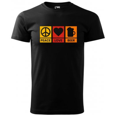 Dobrý Triko pánské tričko Peace Love beer černá – Hledejceny.cz