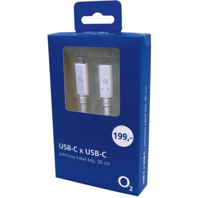 O2 196135 USB-C / USB-C, 30cm, bílý – Zboží Živě
