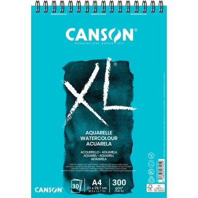 Canson Skicák XL Aquarelle na mokré techniky s kroužkovou vazbou 300g m2 30ks A4 – Zboží Dáma
