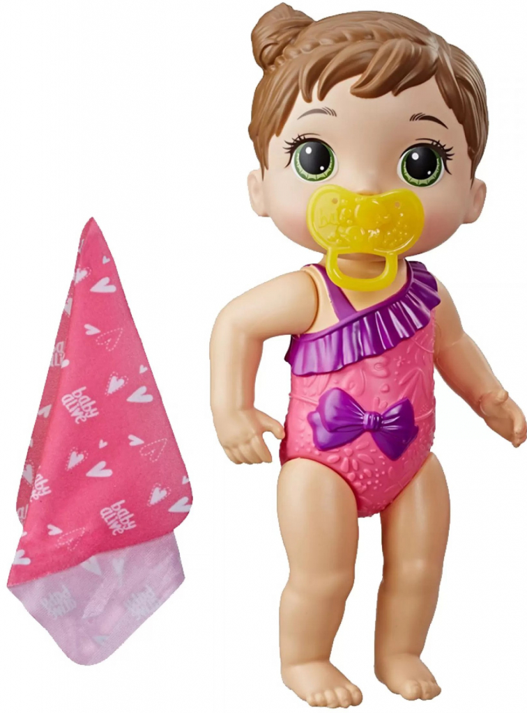 Baby Alive Splash \'n Snuggle Koupací hnědovlasá