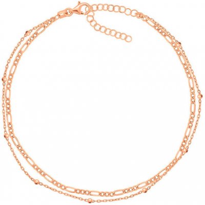 Brilio Silver Stylový dvojitý řetízek na nohu ANK101R – Zboží Dáma