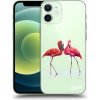 Pouzdro a kryt na mobilní telefon Apple Pouzdro Picasee silikonové Apple iPhone 12 mini - Flamingos couple čiré