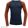 Pánské sportovní tričko Devold Duo Active Merino 205 Shirt pánské funkční triko modrá/oranžová