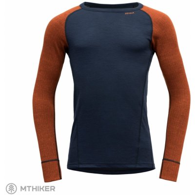 Devold Duo Active Merino 205 Shirt pánské funkční triko modrá/oranžová – Zboží Mobilmania