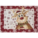 SCANquilt prostírání MOTIV veselý sobík červenosmetanová prostírání 30x45cm – Sleviste.cz