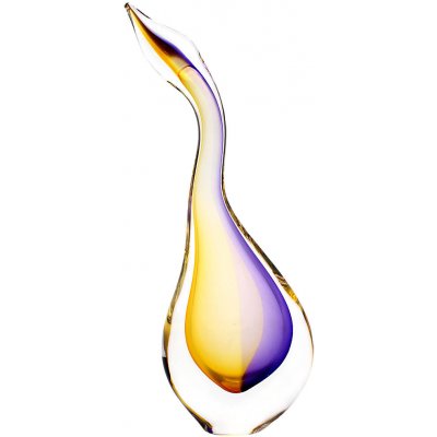 Artcristal Bohemia Skleněná volavka ametyst a zlatý topaz,, 23 cm | České hutní sklo – Hledejceny.cz