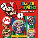 CurePink Set 5 Placek Nintendo Super Mario průměr 2,5 cm a 3,8 cm – Zbozi.Blesk.cz
