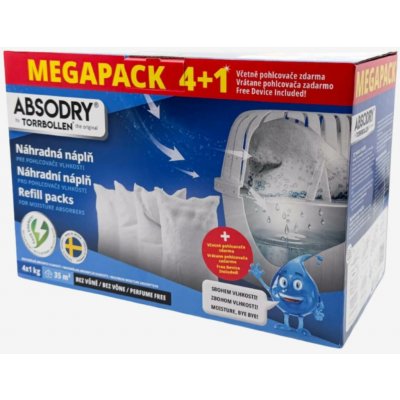 Everbrand Sweden Everbrand MEGAPACK 4 x 1000g náplň pro pohlcovač vlhkosti Absodry Big + pohlcovač GRATIS 414-ADTB4-VP-CZ – Hledejceny.cz