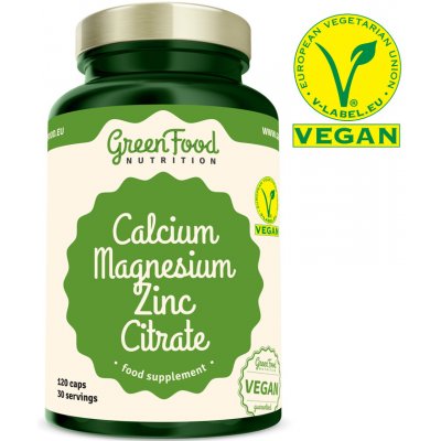 Greenfood Nutrition Calcium Magnesium Zinc Citrate 120 kapslí – Zboží Mobilmania