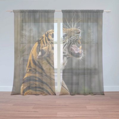 Záclony Řvoucí tygr: 2 ks - 150x250 cm - Sablio – Hledejceny.cz