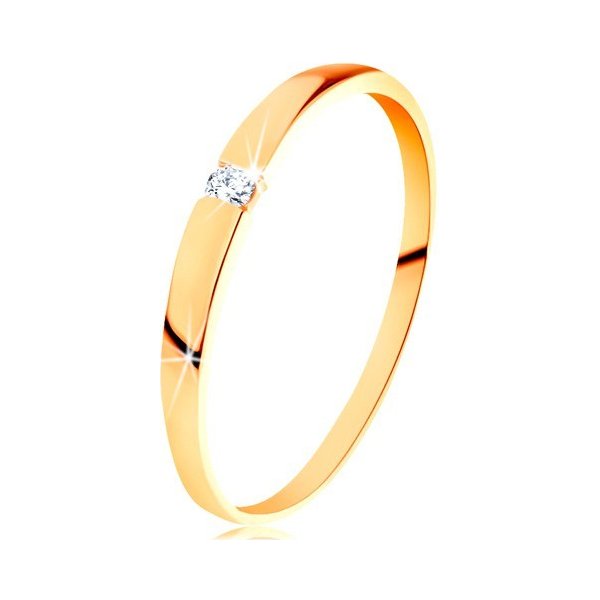 Šperky eshop zlatý prsten 585 blýskavý diamant čiré hladká vypouklá ramena  BT153.08 od 6 666 Kč - Heureka.cz