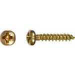 Uni vrut s půlkulatou hlavou PZ1 plný závit žlutě pozinkovaný 3 x 16 mm, 80 ks – Hledejceny.cz