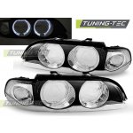 BMW E39 09.95-08.00 kompletní kryty Angel Eyes Chrome - bez čoček D2S/H7
