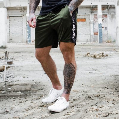 GymBeam šortky Vertical Military Green – Zboží Dáma