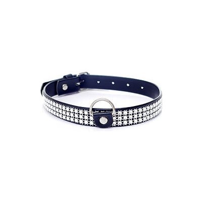 Třpytivý obojek Fetish Boss Series Collar Silver Crystals 2 cm vysoký – Zboží Mobilmania