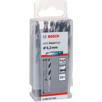 Vrták do kovu Bosch HSS PointTeQ Twist Speed, pr. 5.2 x 52 / 86 mm, 10ks (2608577220) – Zboží Mobilmania