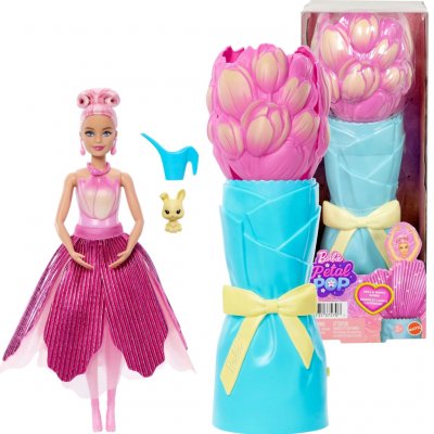 Mattel Barbie PETAL POP květinové překvapení růžový tulipán – Zboží Mobilmania