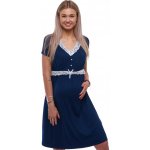 Těhotenská a kojicí košilka s bílou krajkou tmavě modrá 1D1633 modrá – Hledejceny.cz