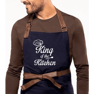 Kariban Zástěra pro muže Exclusive King of the Kitchen Tmavě modrá