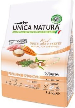 Unica Natura Cat Indoor Chicken carrot rice 1,5 kg