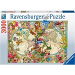 RAVENSBURGER Mapa světa s flórou a faunou 3000 dílků – Hledejceny.cz