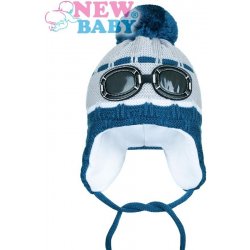New Baby zimní dětská čepice brýle šedá