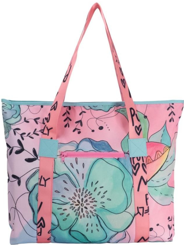 Plážová taška Meatfly X Pura Vida Skye Beach Bag 2023 Mint Flowers