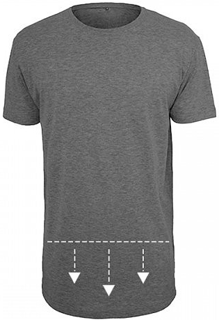 Pánské prodloužené triko Shaped Long Tee tmavě šedé