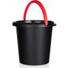 Úklidový kbelík Brilanz Kbelík plastový 10 l recyklát černý-ucho tyrkysové červené