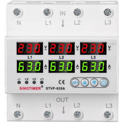 Třífázový omezovač přepětí AC 220/380V IP65 – Zboží Mobilmania