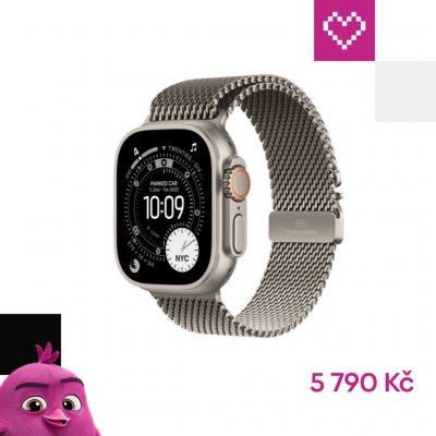 Apple Watch 49mm milánský tah z přírodního titanu - Large MGHQ4ZM/A – Zboží Živě