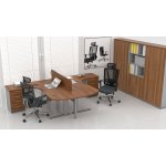 NABYTEK-DESIGNOVY.CZ - ZEP 2.12P 19 Sestava kancelářského nábytku Komfort 2.12 ořech/šedá – Zboží Dáma