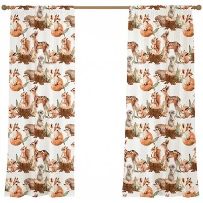 IMPAR Závěsy Lesní zvířátka (Rozměr : 140x250, Materiál: Interlock) – Hledejceny.cz