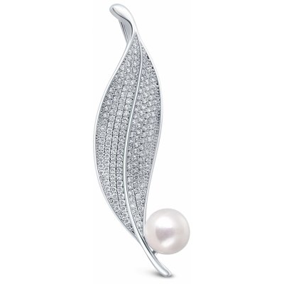 JwL Luxury Pearls perlová brož lísteček 2v1 JL0701 – Zboží Dáma