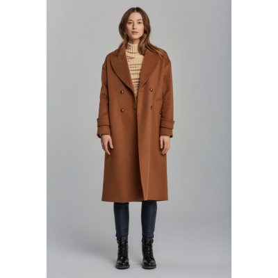 Gant D2. Wool Blend Cocoon Overcoat hnědý – Zboží Mobilmania